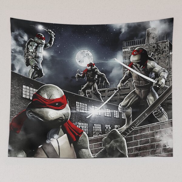 Item preview, Red Ninja Turtles 1990 Movie Animated Style Poster designed and sold by CreativeSpero.