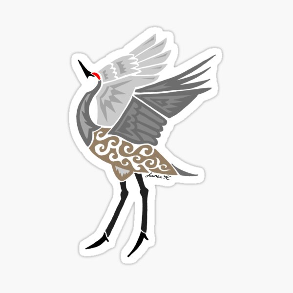 Item preview, Dancing Sandhill Crane Tribal Design - Colored designed and sold by KitayamaDesigns.