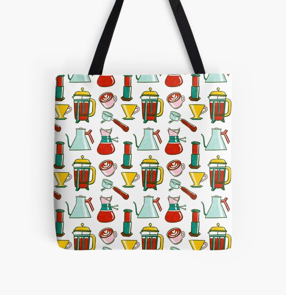 Coffee Pattern All Over Print Tote Bag