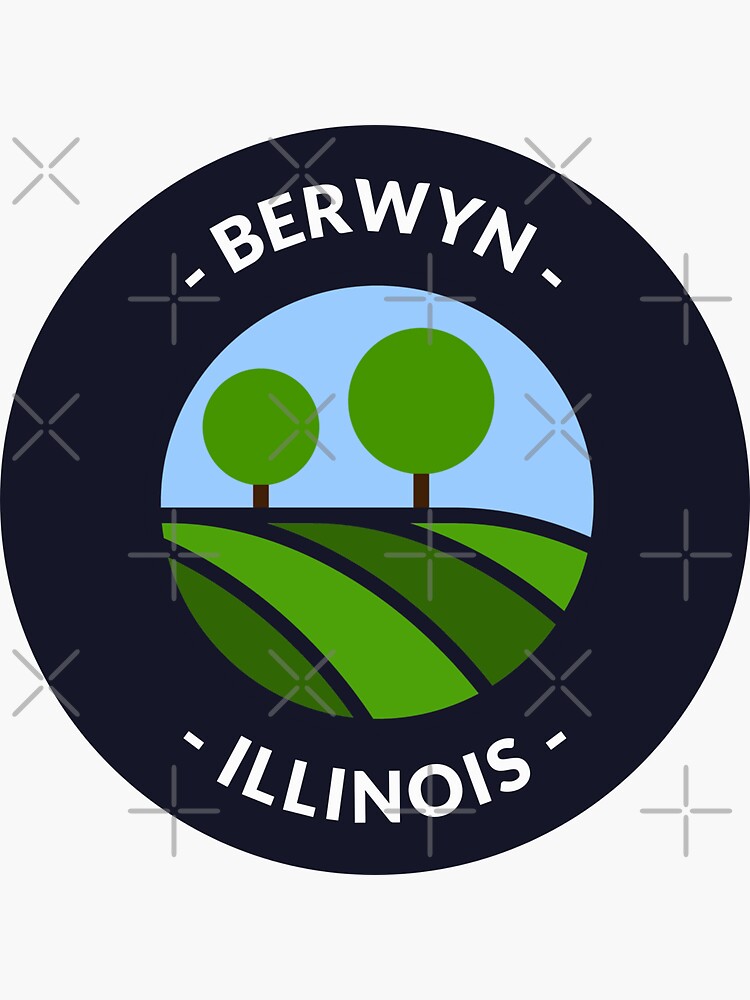 "Berwyn Illinois Hills and Trees" Sticker for Sale by Taumaturgo