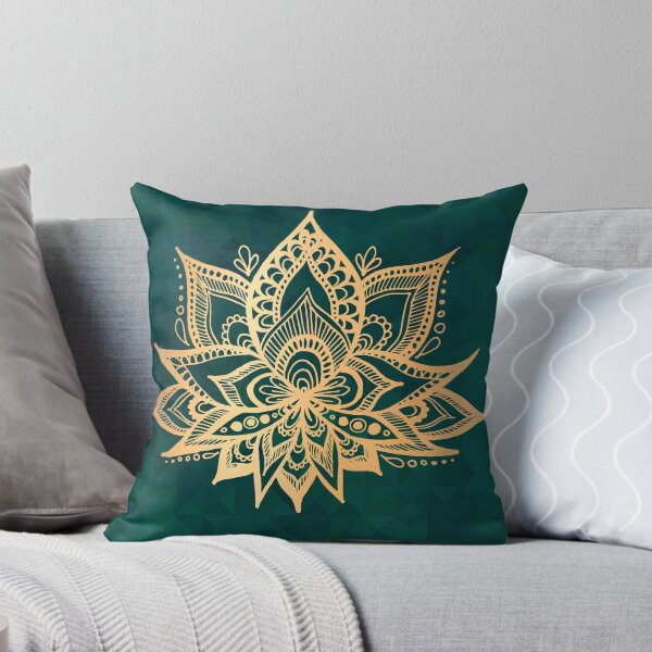 Item preview, Gold Lotus on Emerald Green designed and sold by Julie Erin Designs.