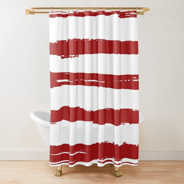 ALAGEO Cortina de ducha a rayas rojas y blancas para baño, cortinas de  ducha de tela de poliéster Waterprrof, cortinas decorativas rojas de  Navidad