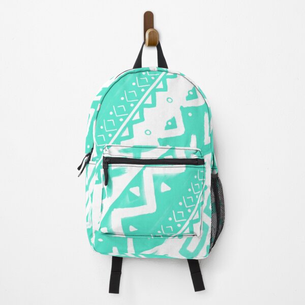 Item preview, Pastel Green Blue Aqua Seafoam White // Painted Tribal Diagonal Pattern Design (VSCO TikTok Inspired) designed and sold by AEJdesign.