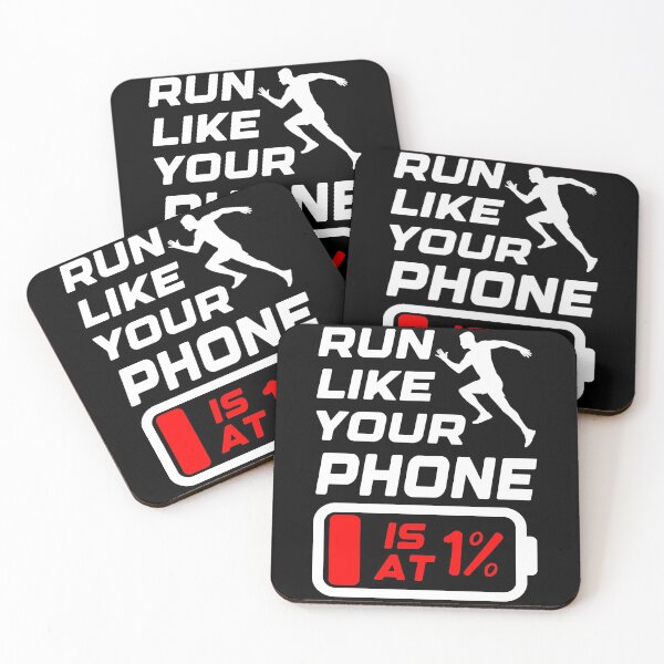 Item preview, Run like your phone is at 1%, Runner Gift Idea, Funny Running designed and sold by AS-Shirts.