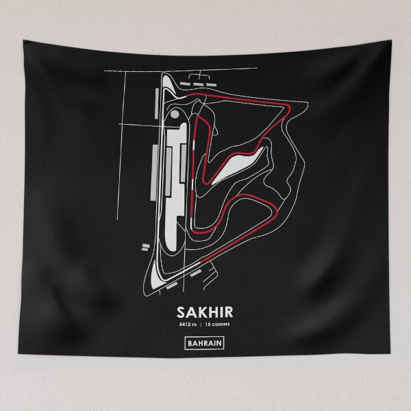 Item preview, SAKHIR - BAHRAIN TRACK MAP FLAG designed and sold by andreanastasio.