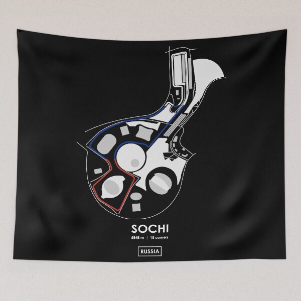 Item preview, SOCHI - RUSSIA TRACK MAP FLAG designed and sold by andreanastasio.