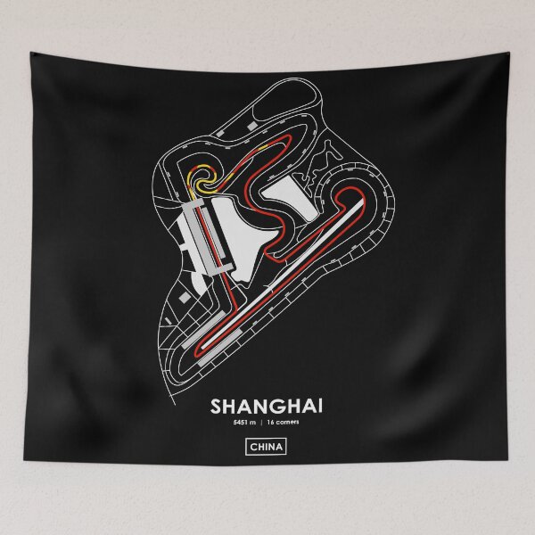 Item preview, SHANGHAI - CHINA TRACK MAP FLAG designed and sold by andreanastasio.
