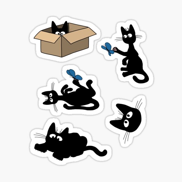 Cute black cat cartoon' Sticker