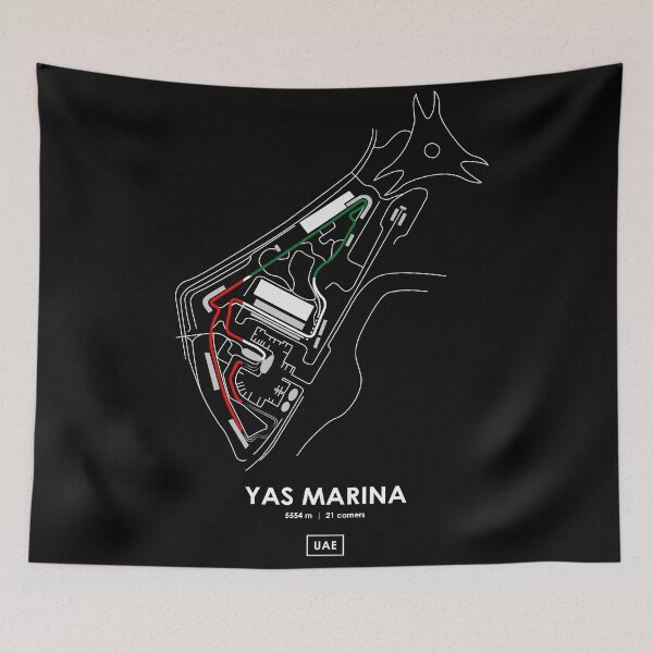Item preview, YAS MARINA - UAE TRACK MAP FLAG designed and sold by andreanastasio.