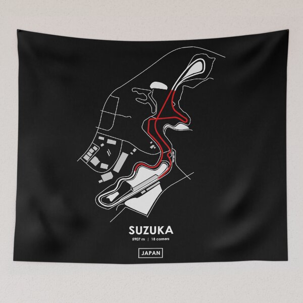 Item preview, SUZUKA - JAPAN TRACK MAP FLAG designed and sold by andreanastasio.