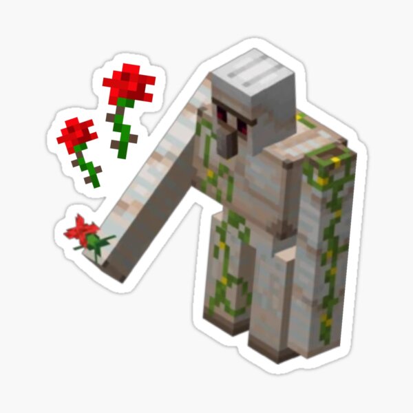 Minecraft Iron Golem and lil villager Sticker for Sale by TytoninaeArt