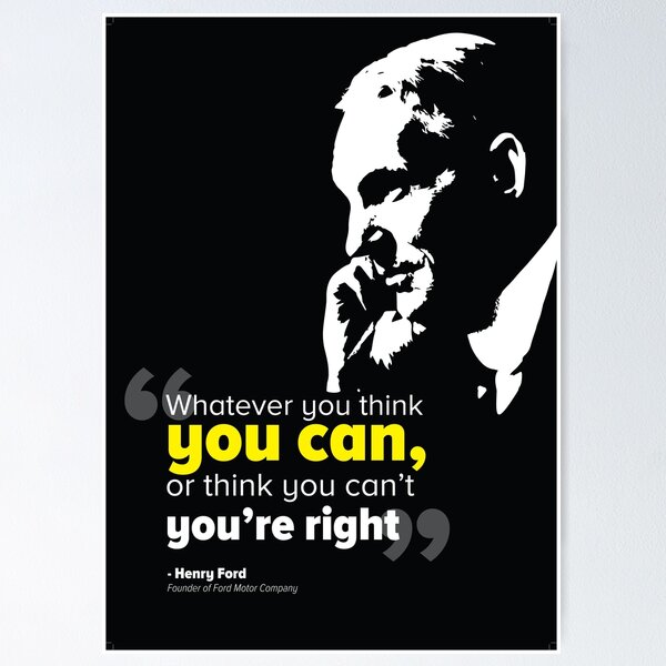 Item preview, Henry Ford Quote - Motivational Leadership Inspirational Poster Modern Contemporary Wall Art, Graduation Gift '...you can...' designed and sold by graphicjunction.