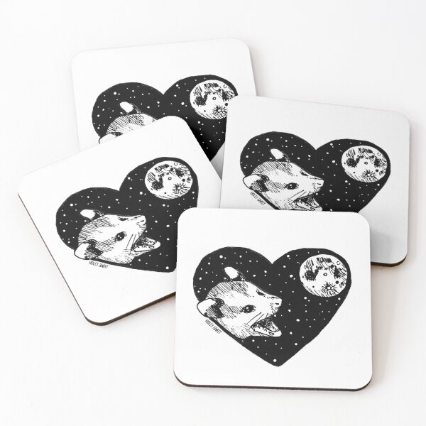 Item preview, Possum moon and stars ink design designed and sold by hollyisnotanart.