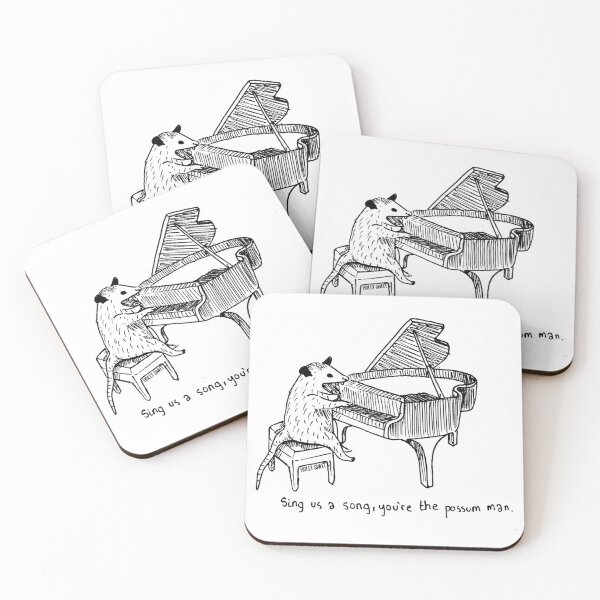 Item preview, Possum piano man ink design designed and sold by hollyisnotanart.