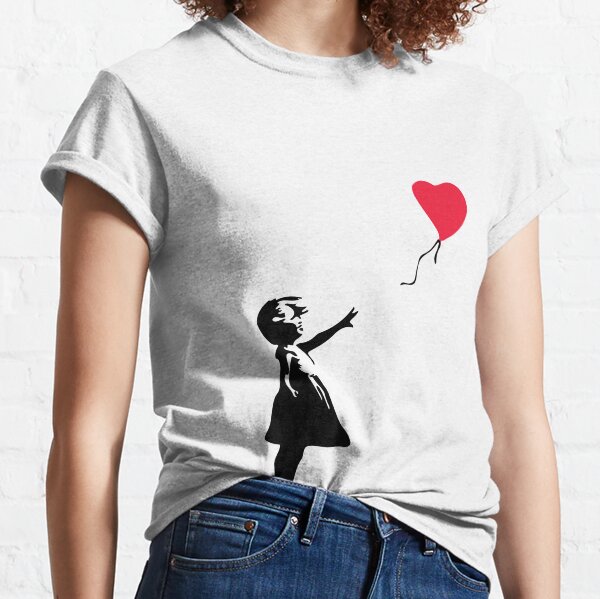 Girl With Red Balloon - Banksy "self-destructs" painting Classic T-Shirt