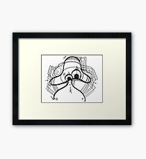 Chaoshroom freehand colorless art Framed Print