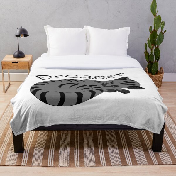 Item preview, Cute Gray and Black Strips Kitten Taking a Dreamer Nap designed and sold by grounds.