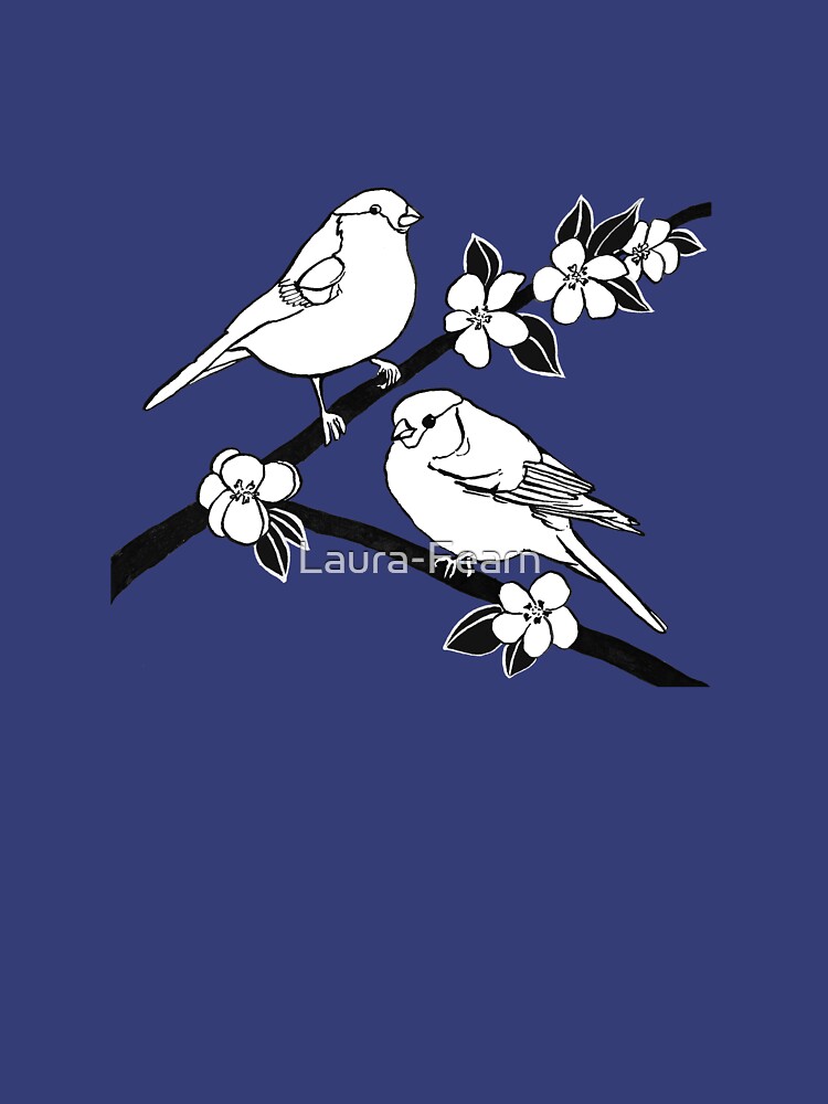 Bullfinches on Blossom by Laura-Fearn