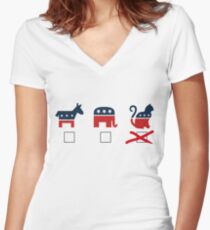 The Cat Party Women's Fitted V-Neck T-Shirt