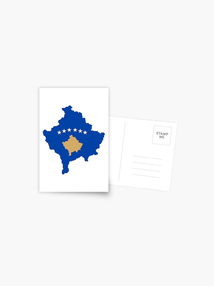 Flagge Karte von Kosovo | Postkarte