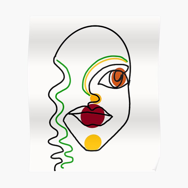 line-drawing-of-a-female-girl-woman-face-poster-for-sale-by