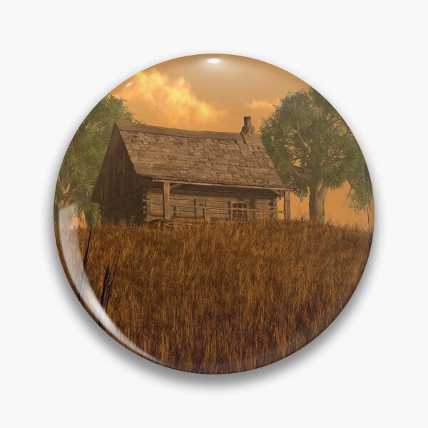 Item preview, Cabin and Field Under Red Skies  designed and sold by Daniel Eskridge.