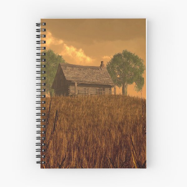 Item preview, Cabin and Field Under Red Skies  designed and sold by Daniel Eskridge.