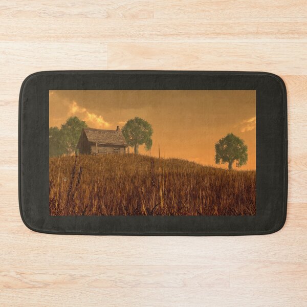 Item preview, Cabin and Field Under Red Skies  designed and sold by Daniel Eskridge.