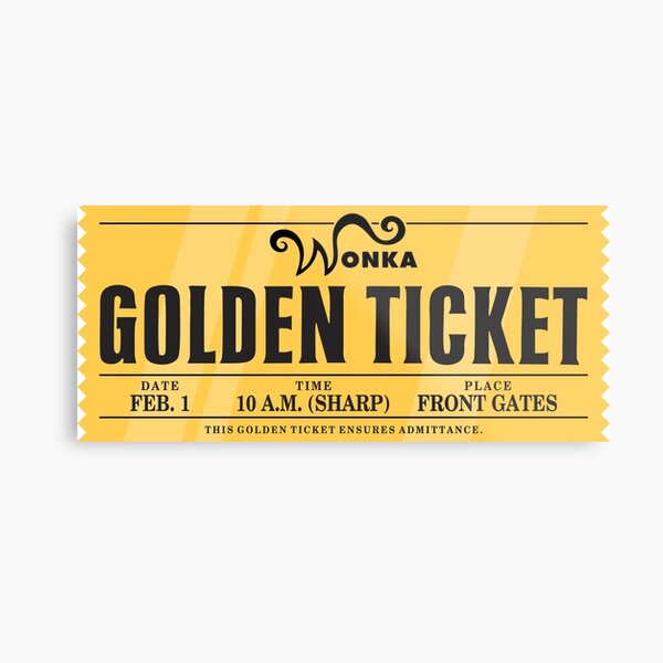 Golden Ticket Metal Print by edisr00