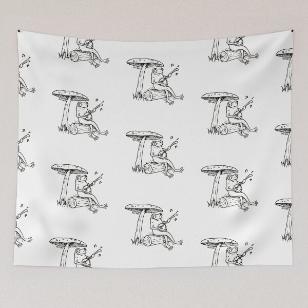 Item preview, Frog playing banjo ink design designed and sold by hollyisnotanart.