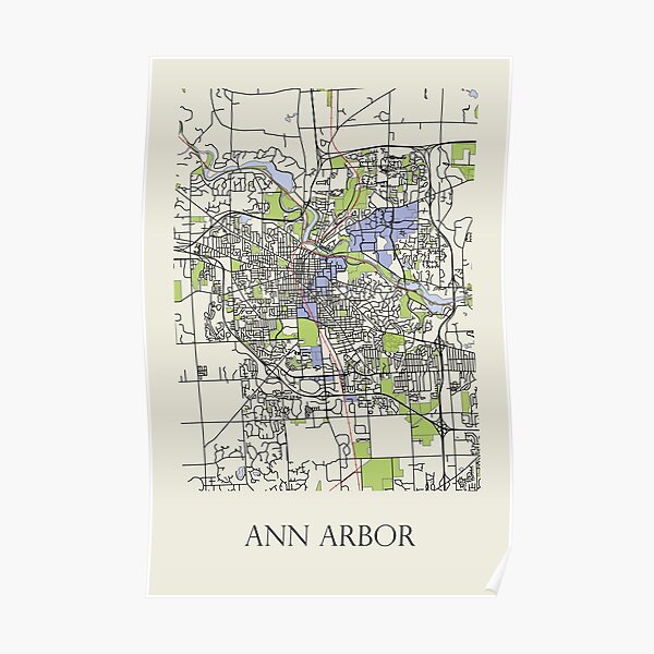 Map of Ann Arbor Poster