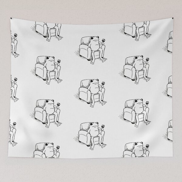 Item preview, Frog in armchair ink design designed and sold by hollyisnotanart.