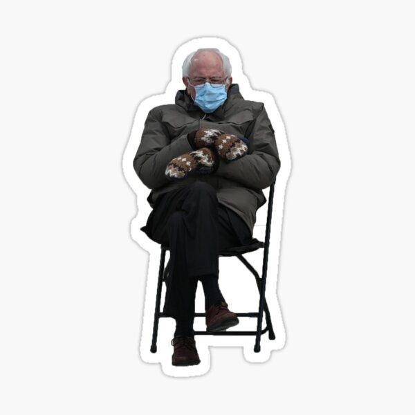 Item preview, bernie sanders sitting in a folding chair  designed and sold by teawithbea.