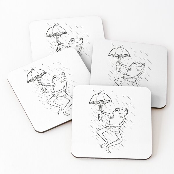 Item preview, Umbrella frog in rain ink design designed and sold by hollyisnotanart.