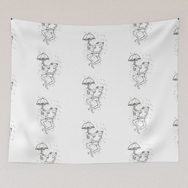 Item preview, Umbrella frog in rain ink design designed and sold by hollyisnotanart.