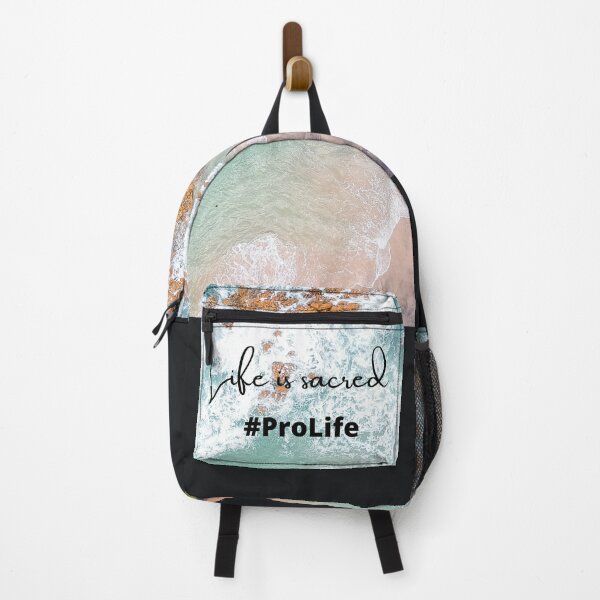 Item preview, Life Is Sacred #ProLife Beach Background designed and sold by ChristianCoding.