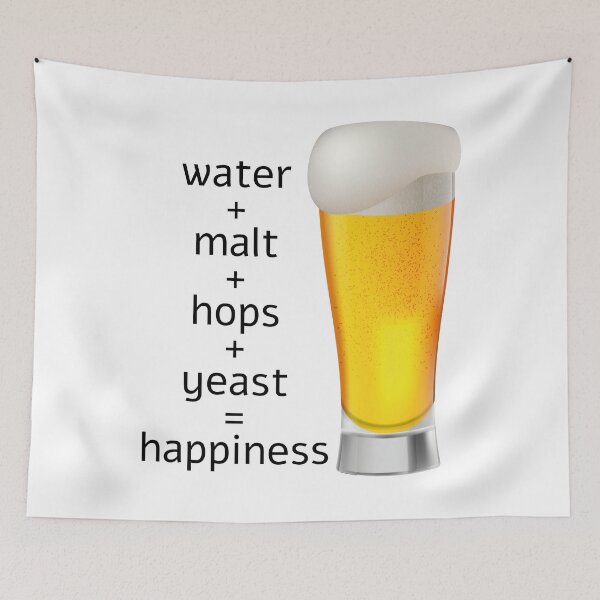 Item preview, water malt hops yeasdt happiness designed and sold by NiceShirtY.
