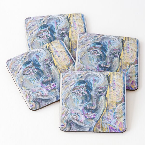 Item preview, Abstract Impressionism acrylic floral female portrait original art designed and sold by Paintingladycat.