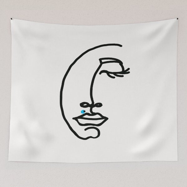 Item preview, Line drawing sleeping face - a moment of peace  designed and sold by Artonmytee.
