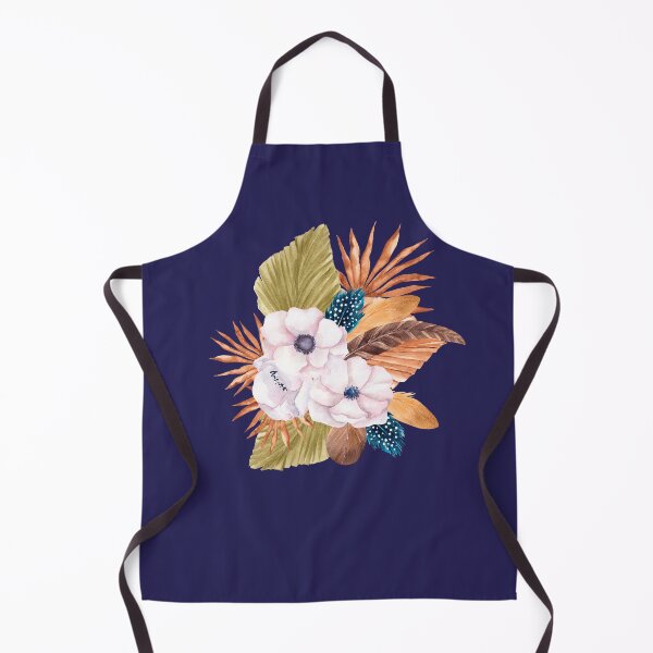Item preview, Navy Orange Flowers designed and sold by Letters-Art.