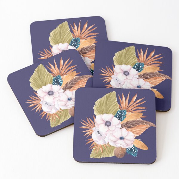 Item preview, Navy Orange Flowers designed and sold by Letters-Art.