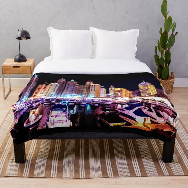 Item preview, Dubai Urban Night Lights Digital Painting - Pintura Digital designed and sold by RazzArt.