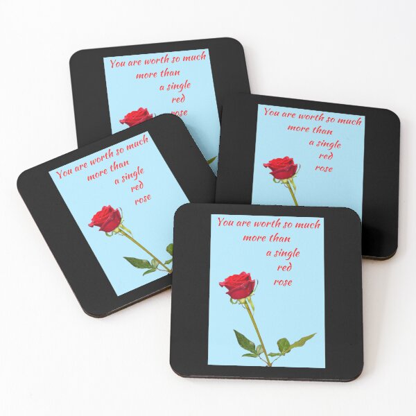 Item preview, You are worth so much more than a single red rose - A beautiful red rose with words in red and light blue BG designed and sold by AnnaBBS.
