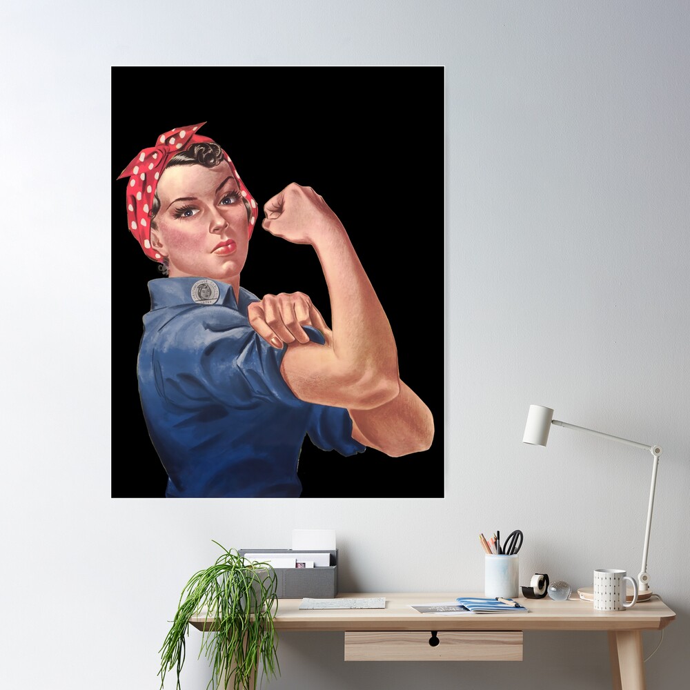 Rosie the Riveter american media icon associated with female