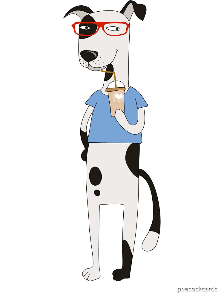 Funny Cartoon Pets Dog With Coffee Funny Cartoon Pets Dog With Coffee