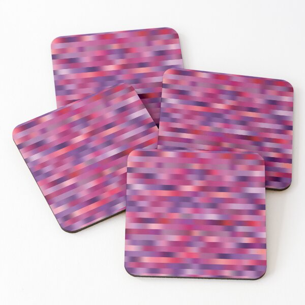 Item preview, Abstract, blurred horizontal Geometric lines in fuscia pink and violet in Contemporary art style with illusional effects. designed and sold by IngaDesign.