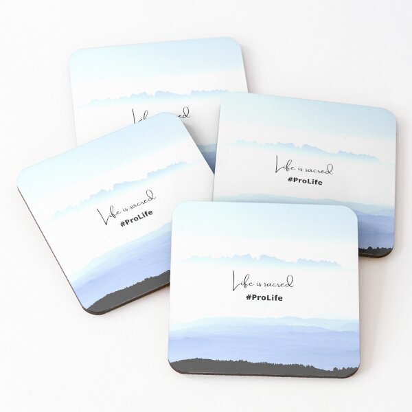 Item preview, Life Is Sacred #ProLife Baby-Blue Mountain Background designed and sold by ChristianCoding.