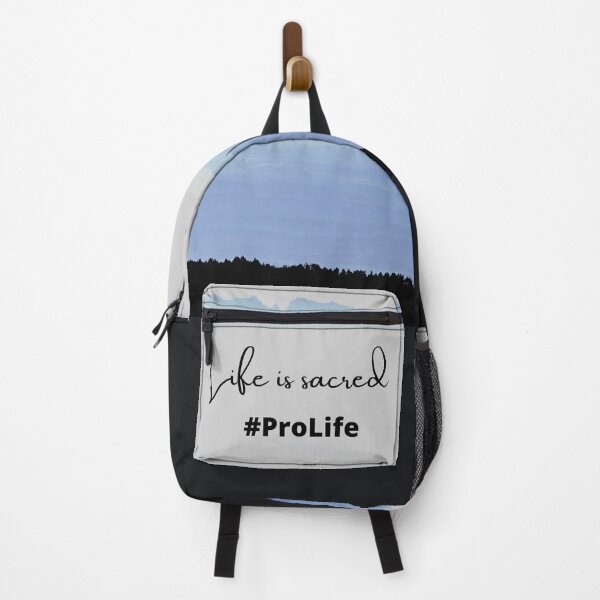 Item preview, Life Is Sacred #ProLife Baby-Blue Mountain Background designed and sold by ChristianCoding.