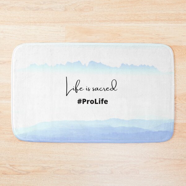 Item preview, Life Is Sacred #ProLife Baby-Blue Mountain Background designed and sold by ChristianCoding.