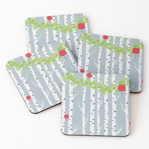 Item preview,  Birch Tree with Chinese Lanterns  designed and sold by aboniteblanc.